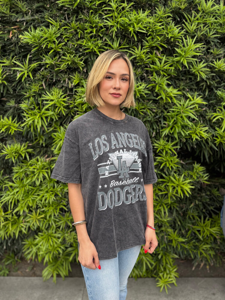 New Era LA Dodgers NE Women's Mineral Black NL Crew Tee