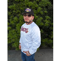 Mitchell and Ness LA Lakers M&N Lightweight Satin Jacket White