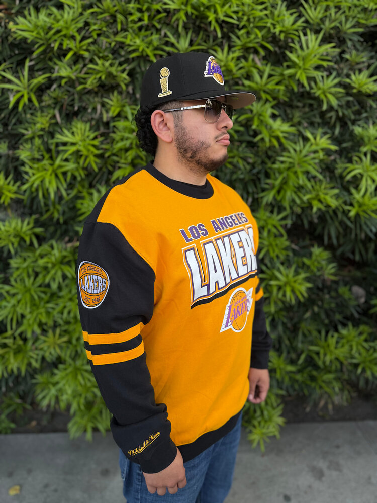 Mitchell and Ness NBA Lakers Men's M&N All Over Crew 2.0