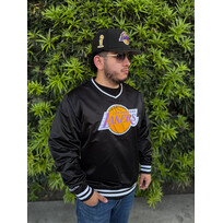 Mitchell and Ness LA Lakers Men's Mitchell & Ness Black Satin Pullover