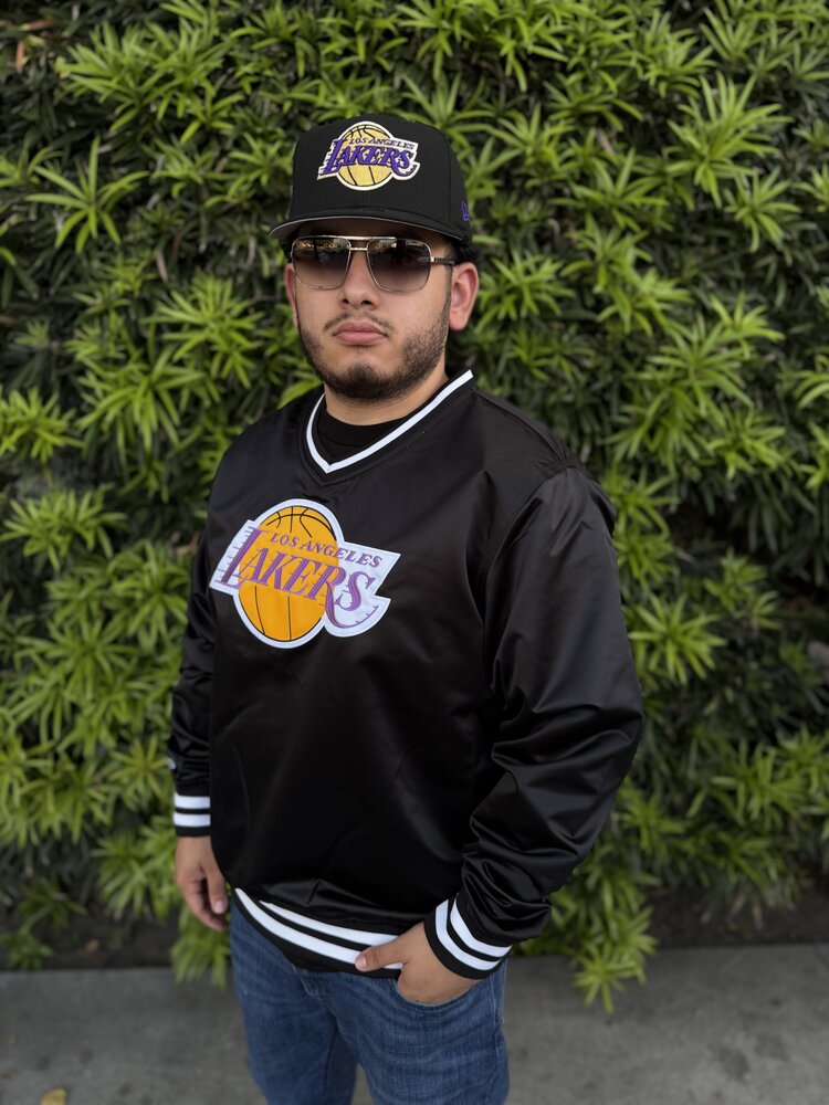 Mitchell and Ness LA Lakers Men's Mitchell & Ness Black Satin Pullover