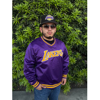 Mitchell and Ness LA Lakers M&N Sideline Pullover Satin Jacket