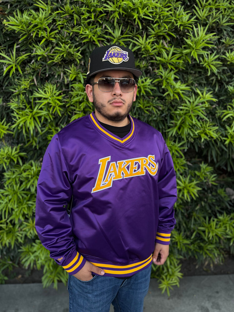 Mitchell and Ness LA Lakers M&N Sideline Pullover Satin Jacket