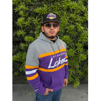 Mitchell and Ness LA Lakers Mitchell & Ness Head Coach Hoodie Purple/Gold