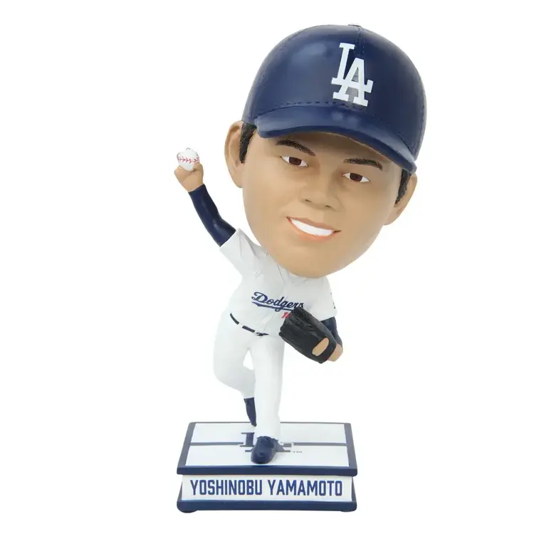 FOCO LA Dodges Yoshinobu Yamamoto 9.5 inch Home Uniform Bighead Bobblehead