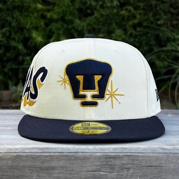 New Era LMX Pumas de la UNAM Ivory/Navy Side Script