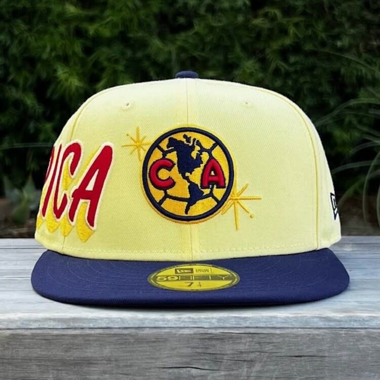New Era LMX Club America Yellow/Navy Side Script