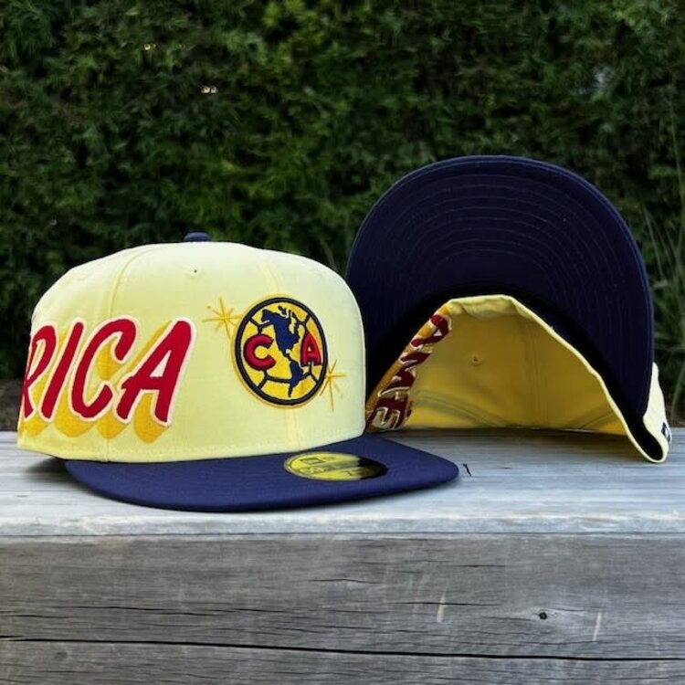 New Era LMX Club America Yellow/Navy Side Script