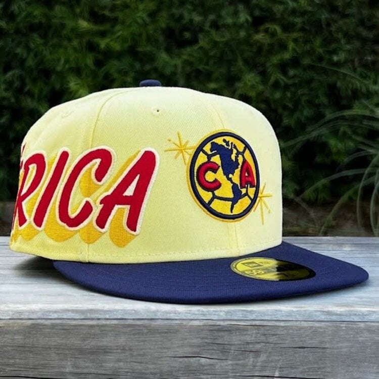New Era LMX Club America Yellow/Navy Side Script