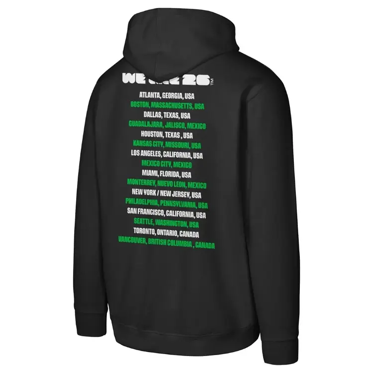 FIFA Host Cities Men's FIFA 2026 Futbol Black Pullover Hoodie