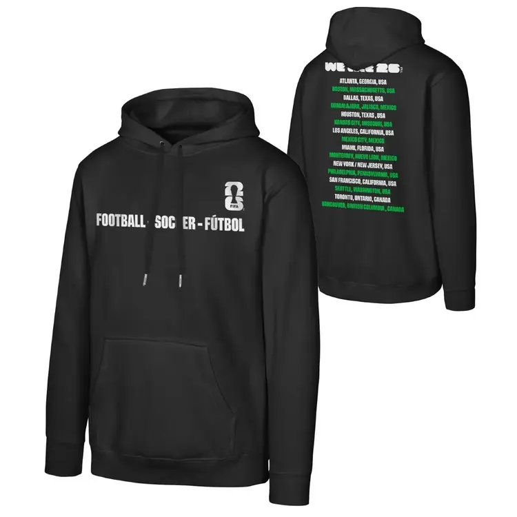 FIFA Host Cities Men's FIFA 2026 Futbol Black Pullover Hoodie