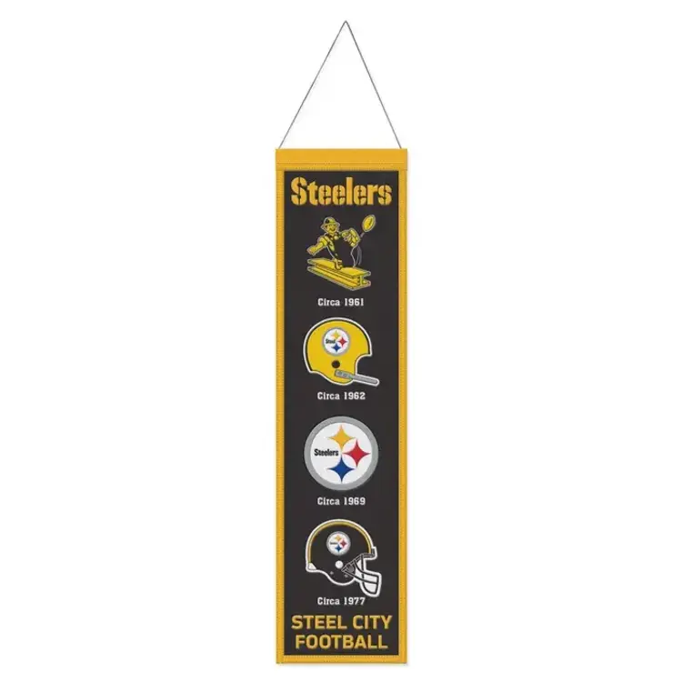 Wincraft NFL Pittsburgh Steelers Wool Evolution Banner 8" x 32"