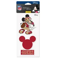 Wincraft SF 49ers x Disney Mickey Mouse 4" x 8" 2 Pack Perfect Cut Decal