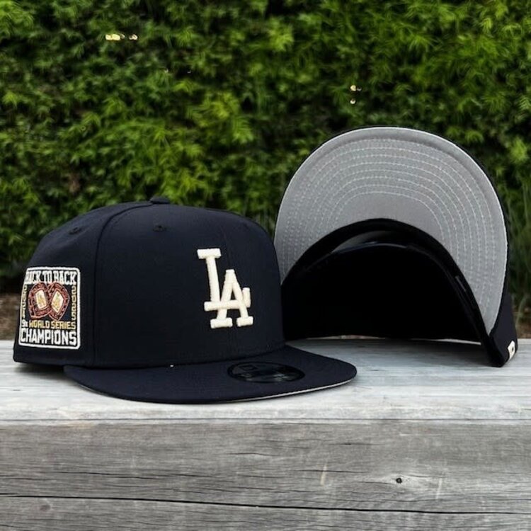 New Era LA Navy Ivory Metallic Back to Back World Series Champs Rings 950 Snapback