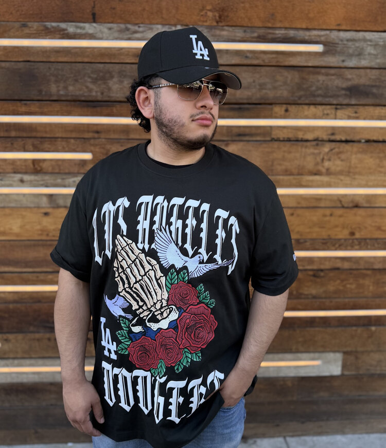 New Era LA Dodgers NE Men's Black Gothic Bloom Tee