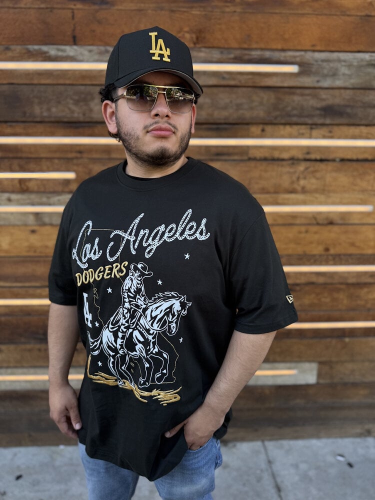 New Era LA Dodgers NE Men's Black Rodeo Tee
