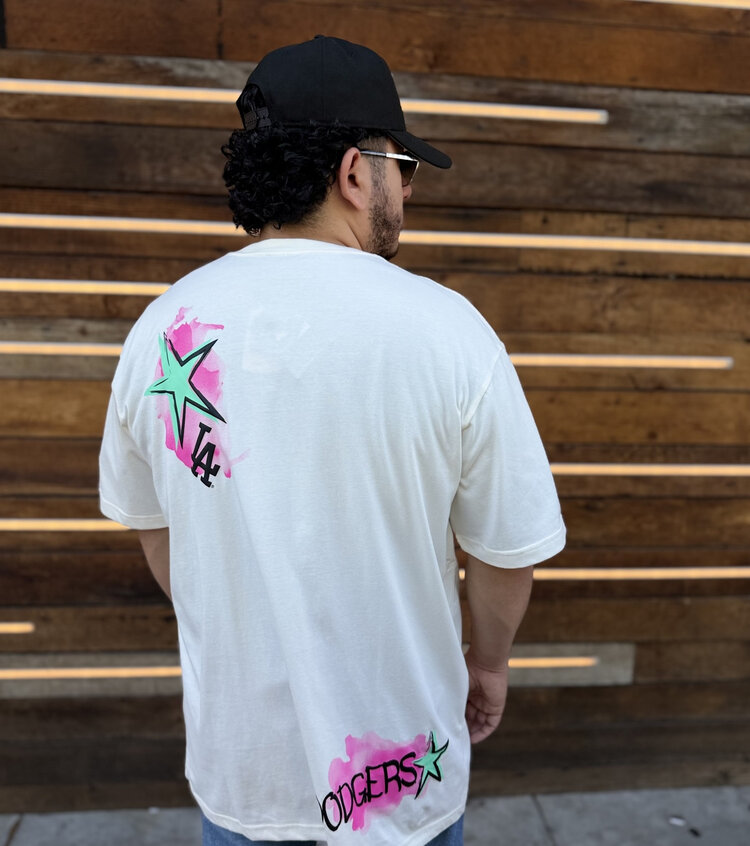 New Era LA Dodgers NE Men's Ivory Graffiti Tee
