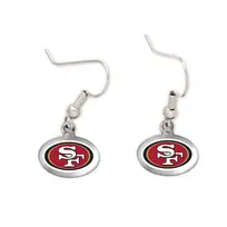 Wincraft 49ers Acrylic Logo Dangling J Hook Earrings
