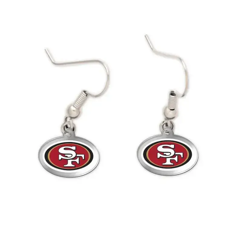 Wincraft 49ers Acrylic Logo Dangling J Hook Earrings