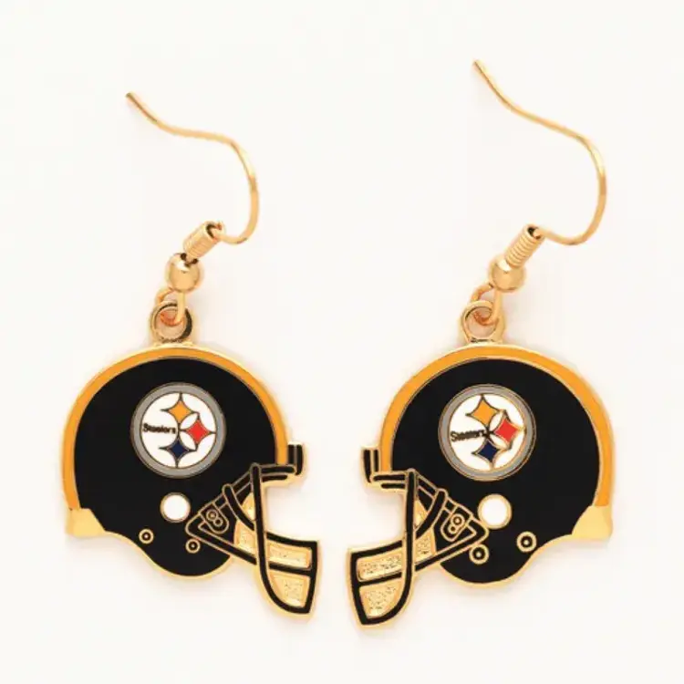 Wincraft Steelers Helmet Dangling J Hook Earrings