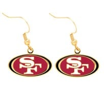 Wincraft 49ers Dangling J Hook Earrings