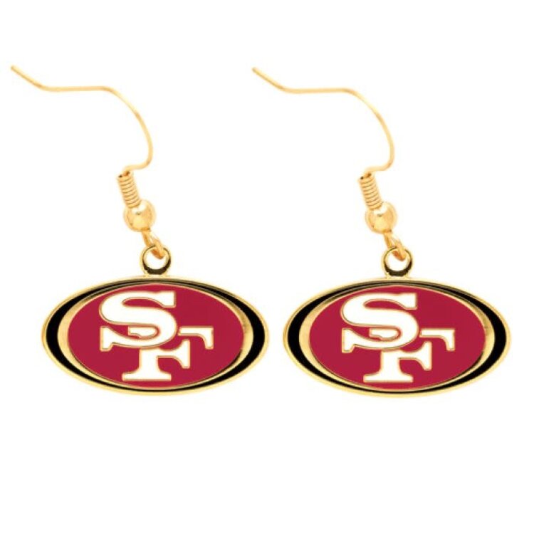 Wincraft 49ers Dangling J Hook Earrings