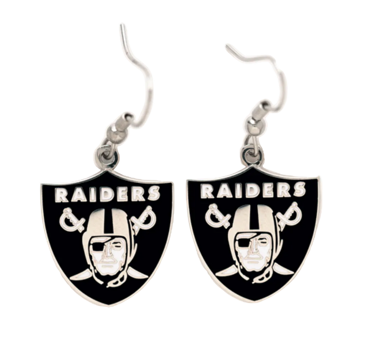 Wincraft Raiders Shield Logo Dangle Earrings