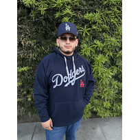 Antigua LA Dodgers Pullover Hoodie Navy w/Red LA