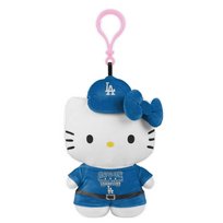 FOCO LA Dodgers x Hello Kitty 4" 2025 World Series Plush Bag Clip Keychain