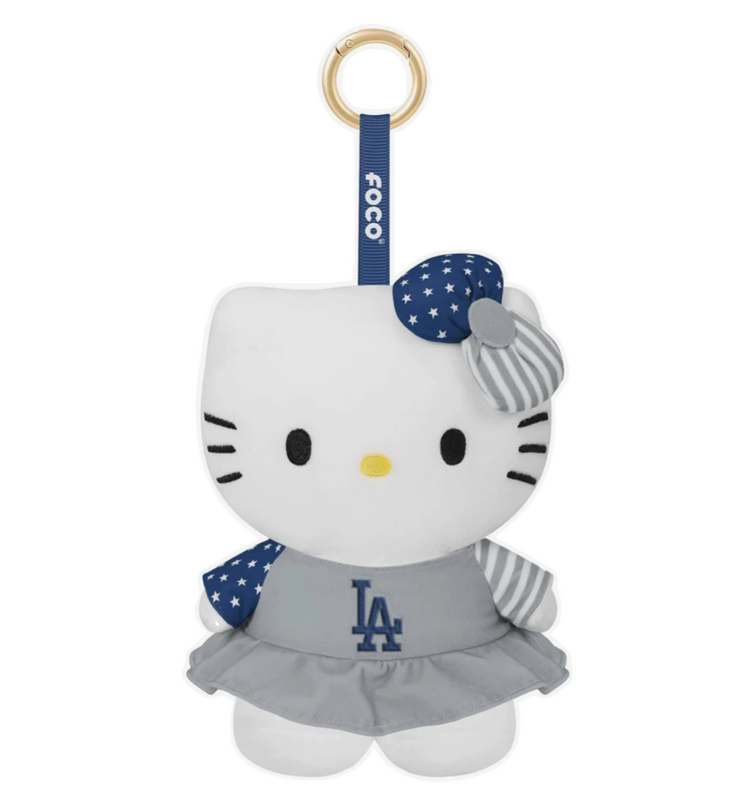 FOCO LA Dodgers x Hello Kitty USA Americana Flag 6" Plush Backpack Clip Key Ring