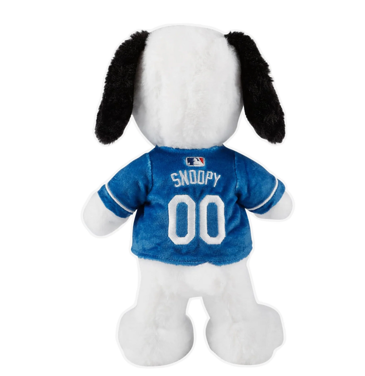 FOCO LA Dodgers x Snoopy 10" Plush Jersey Backpack Clip Key Ring