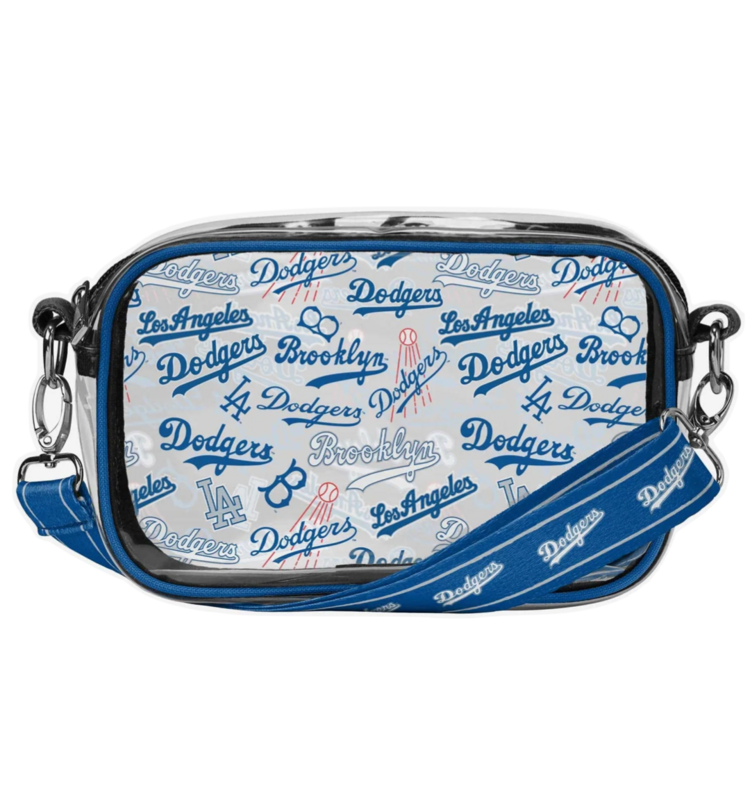 Forever Collectibles Los Angeles Dodgers Repeat Retro Print Clear Crossbody Bag