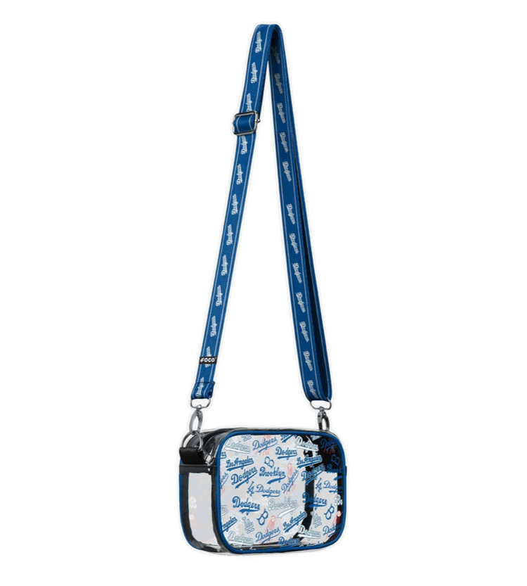 Forever Collectibles Los Angeles Dodgers Repeat Retro Print Clear Crossbody Bag