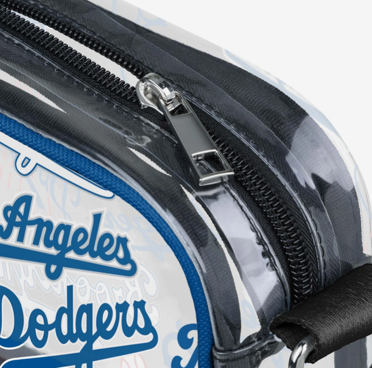 Forever Collectibles Los Angeles Dodgers Repeat Retro Print Clear Crossbody Bag