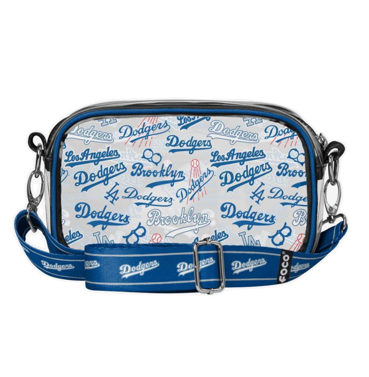 Forever Collectibles Los Angeles Dodgers Repeat Retro Print Clear Crossbody Bag