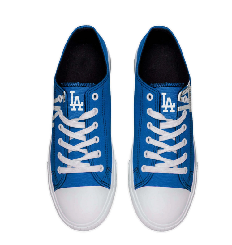 FOCO LA Dodgers Mens Low Top Big Logo Canvas Shoe