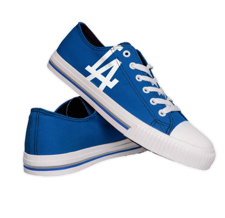 FOCO LA Dodgers Mens Low Top Big Logo Canvas Shoe