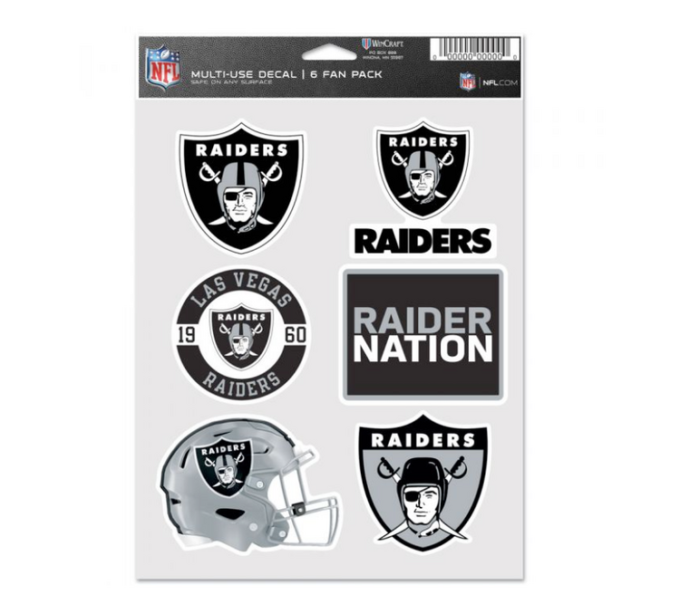Wincraft 6 Fan Pack Decals NFL Raiders
