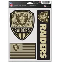 Wincraft 3 Fan Pack Decals NFL Raiders Armed Forces