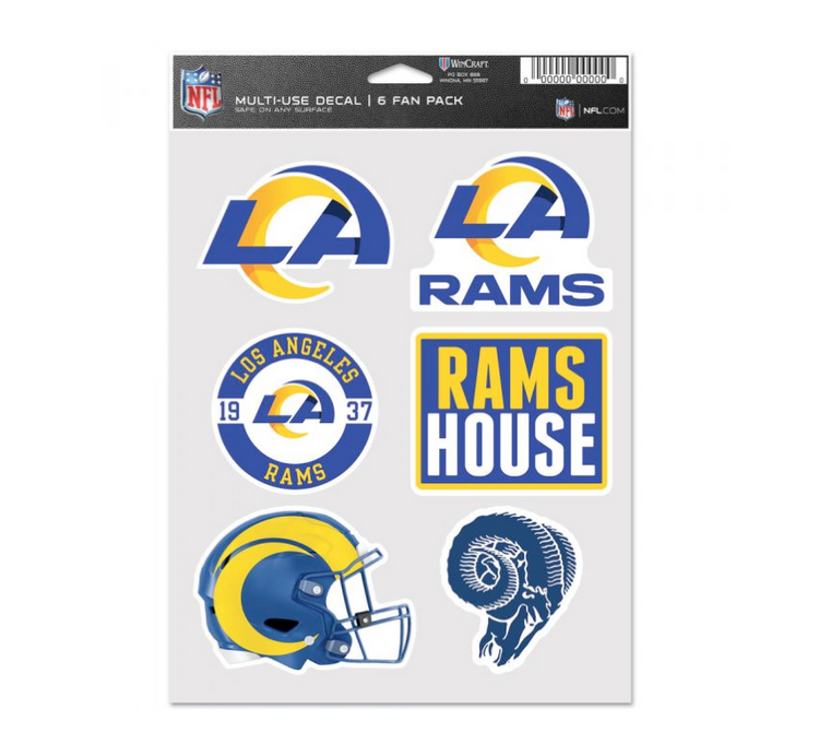 Wincraft 6 Fan Pack Decals NFL LA Rams