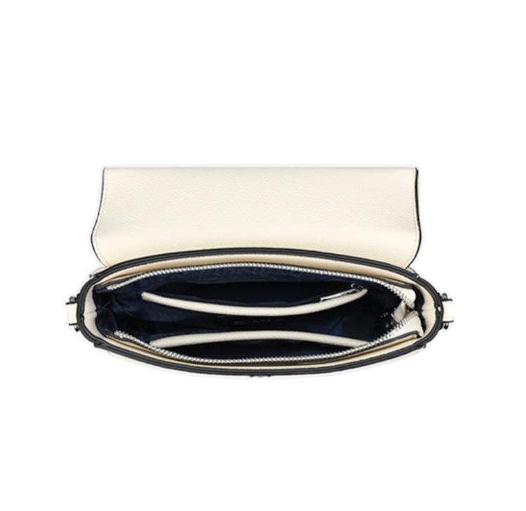 Flap Crossbody Bag with Top Handle - LA Dodgers Off White