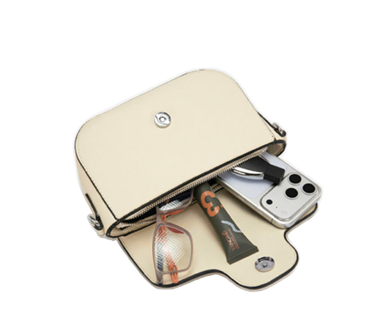 Flap Crossbody Bag with Top Handle - LA Dodgers Off White