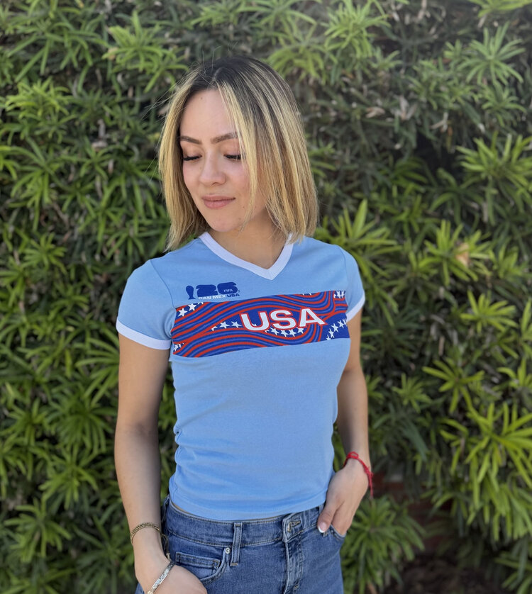 FIFA USA Women's FIFA 2026 Sky Blue Baby Tee