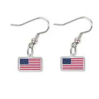 Wincraft USA Flag Acrylic Logo Dangling J Hook Earrings