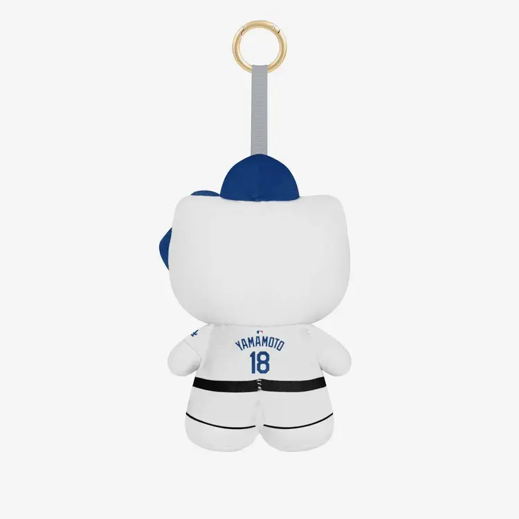 FOCO LA Dodgers x Hello Kitty Yamamoto #18 6" Plush Backpack Clip Key Ring