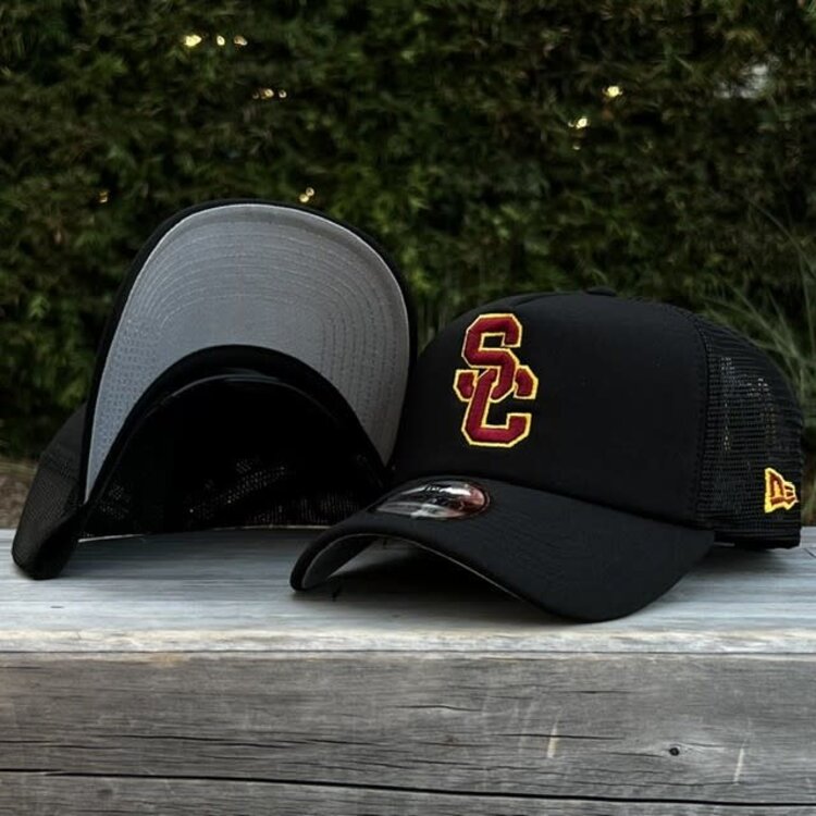 New Era USC Trojans Interlock Black Trucker Mesh 940 A-Frame
