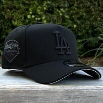 New Era LA Dodgers Black Black 2025 WS Champs Side Patch 940 A-Frame