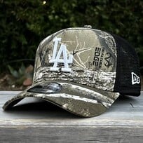 New Era LA Dodgers Real Tree Black Trucker Mesh 940 A-Frame