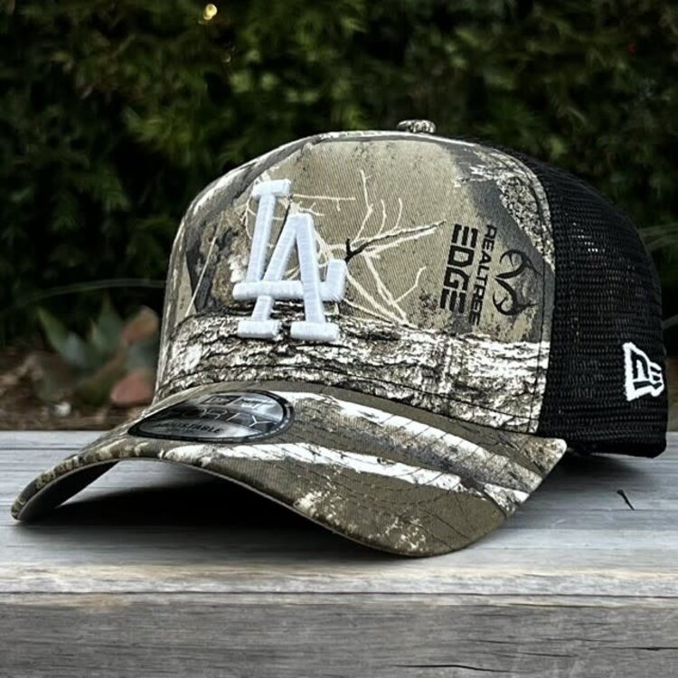 New Era LA Dodgers Real Tree Black Trucker Mesh 940 A-Frame