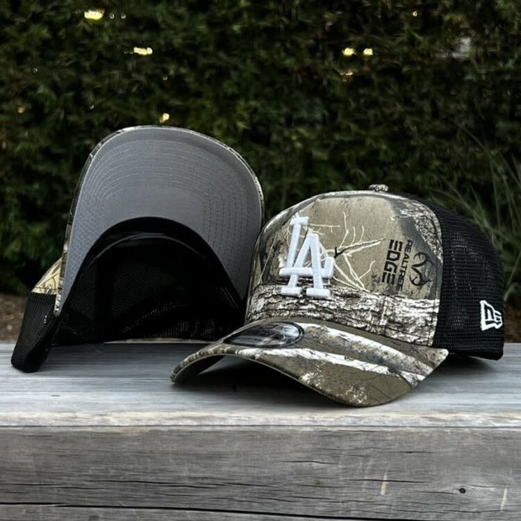 New Era LA Dodgers Real Tree Black Trucker Mesh 940 A-Frame